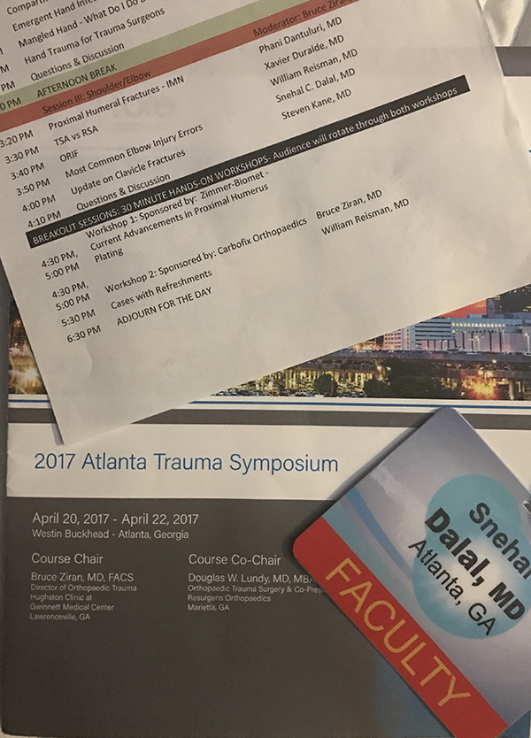 Snehal Dalal, MD, 2017 Atlanta Trauma Symposium